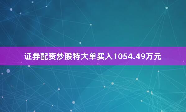 证券配资炒股特大单买入1054.49万元