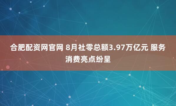 合肥配资网官网 8月社零总额3.97万亿元 服务消费亮点纷呈